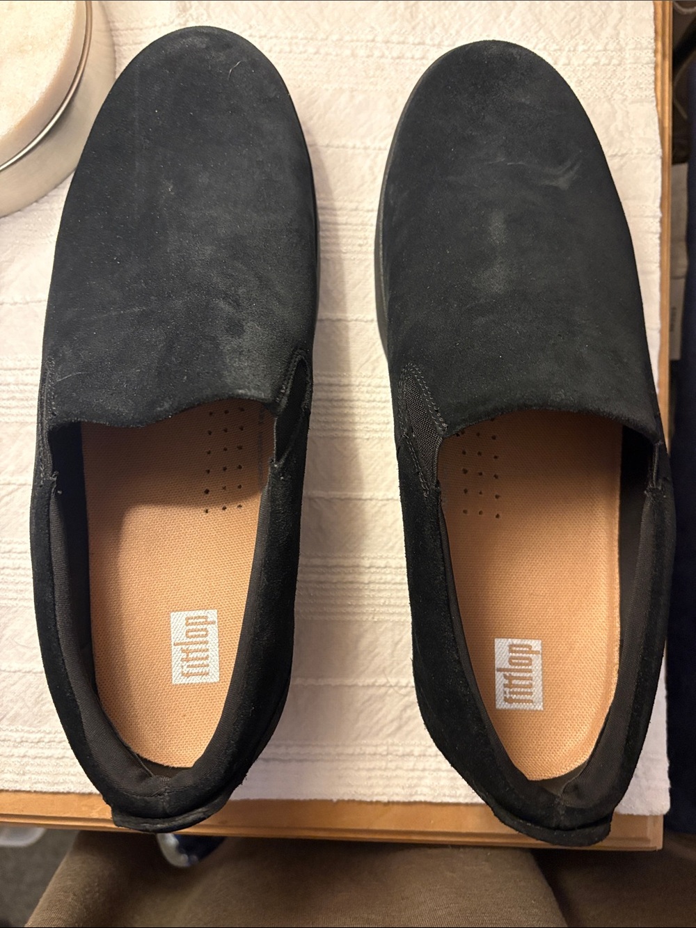 Fitflop Black Suede Slip-On Loafers